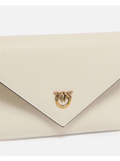 Borsa a bustina piccola in pelle liscia con logo Love Birds PINKO | 105347A0F1/Z14Q